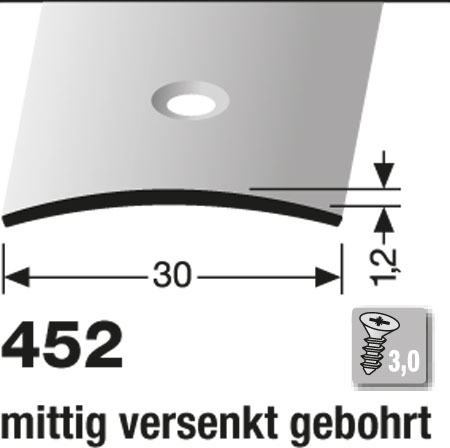 KÜBERIT Übergangsprofil 30 mm Typ 452, 90 cm, Messing poliert (F7) KÜBERIT Übergangsprofil 30 mm Typ 452, 90 cm, Messing poliert (F7)