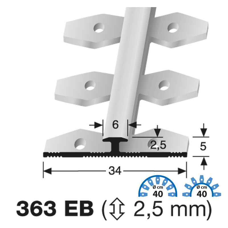 Küberit Einfassprofil Typ 363 EB, 270 cm, silber (F4) Küberit Einfassprofil Typ 363 EB, 270 cm, silber (F4)