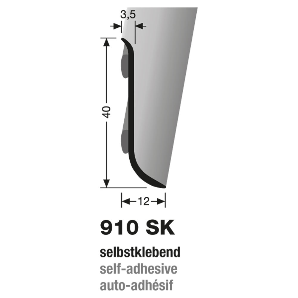 Küberit Alu Sockelleiste Typ 910 SK, 250 cm, edelstahloptik f.g. (F2G) Küberit Alu Sockelleiste Typ 910 SK, 250 cm, edelstahloptik f.g. (F2G)