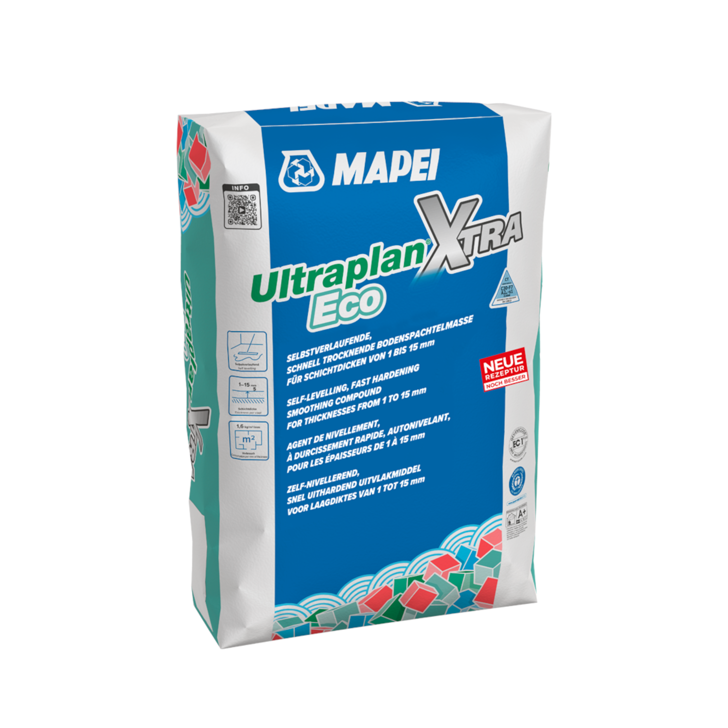 MAPEI Ultraplan Eco Xtra - Bodenspachtelmasse – zementär l 25 kg MAPEI Ultraplan Eco Xtra - Bodenspachtelmasse – zementär l 25 kg