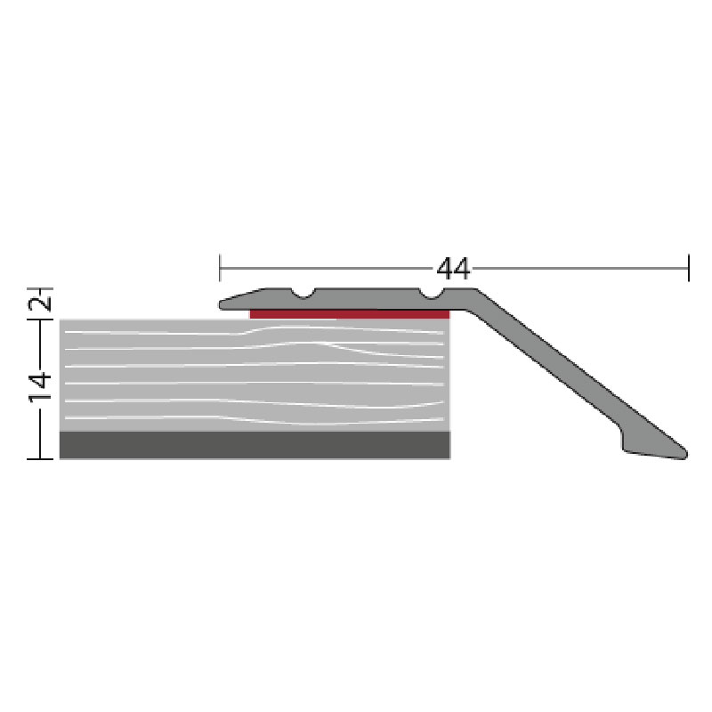 PRINZ Abschlussprofil Nr. 155, 44 mm, 22 mm Höhenausgleich , 270 cm, silber