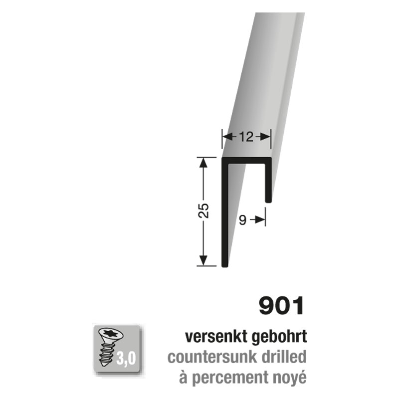 Küberit Alu Teppich-Sockelleiste Typ 901, 500 cm, edelstahloptik f.g. (F2G) Küberit Alu Teppich-Sockelleiste Typ 901, 500 cm, edelstahloptik f.g. (F2G)