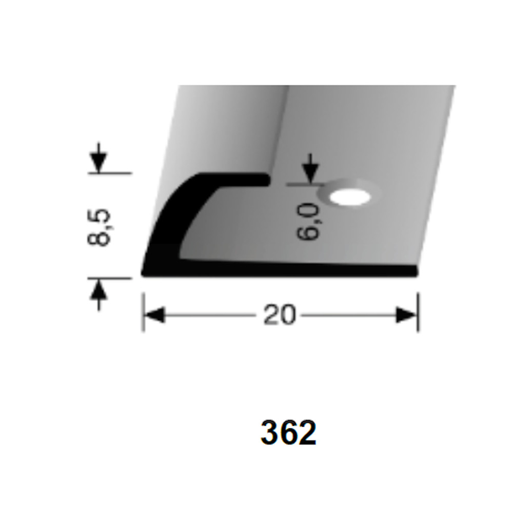 KÜBERIT Alu Abschlussprofil Typ 362 250 cm, edelstahl (F2) KÜBERIT Alu Abschlussprofil Typ 362 250 cm, edelstahl (F2)