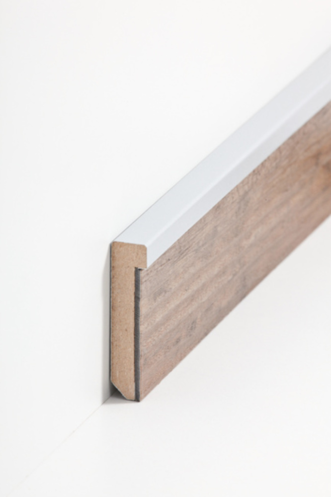 SÜDBROCK MDF Fußleiste für Designböden 13 x 60 mm, mit Dekorfolie ummantelt, Silber (5132), 250 cm SÜDBROCK MDF Fußleiste für Designböden 13 x 60 mm, mit Dekorfolie ummantelt, Silber (5132), 250 cm