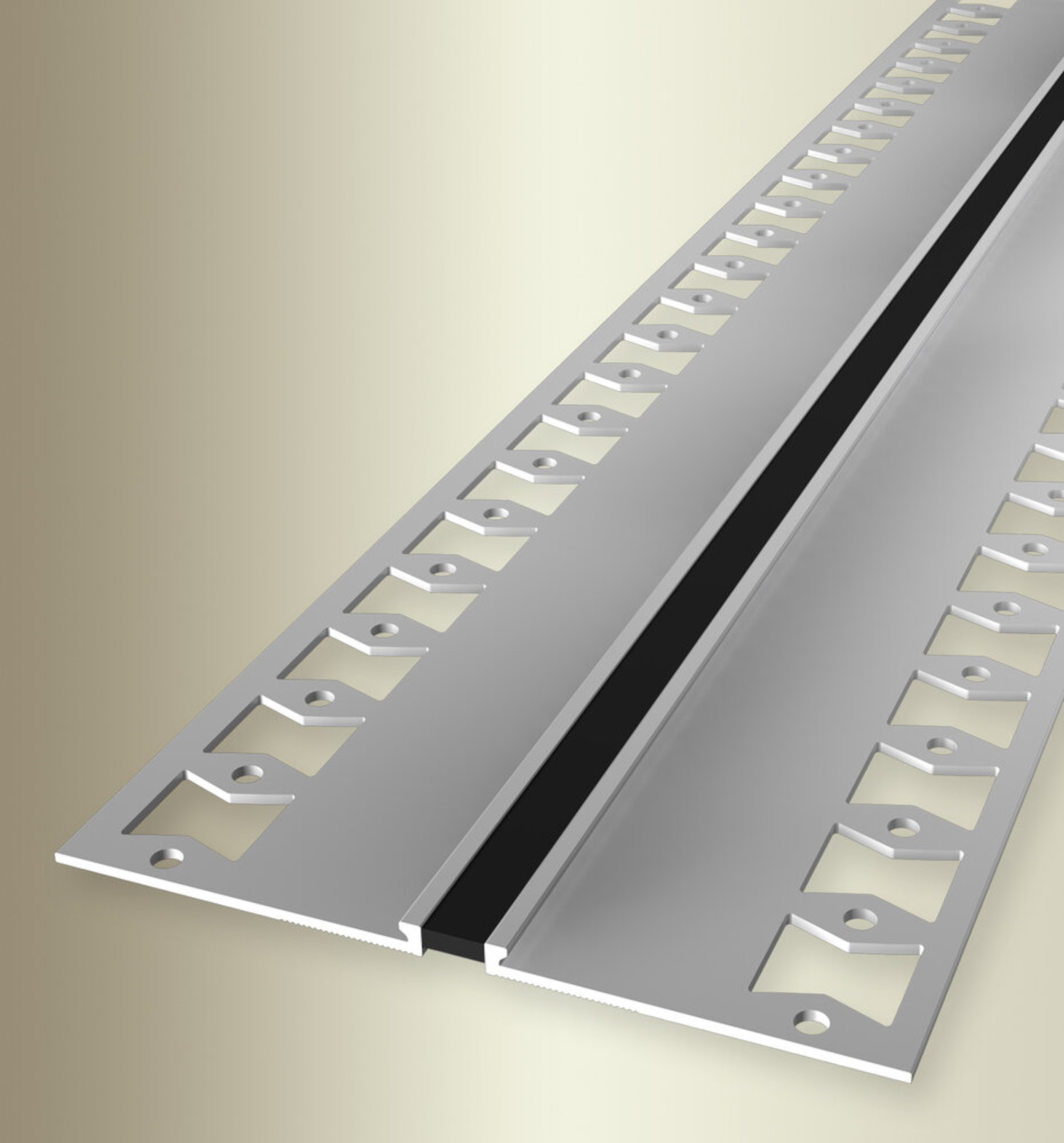 Küberit Alu Dehnungsprofil Typ 985 S, silber, 2,5 mm, schwarz (S20), 300 cm Küberit Alu Dehnungsprofil Typ 985 S, silber, 2,5 mm, schwarz (S20), 300 cm
