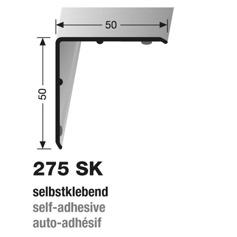Küberit Eckschutzwinkel 50 x 50 mm, Typ 275 SK, 250 cm, edelstahloptik f.g. (F2G) Küberit Eckschutzwinkel 50 x 50 mm, Typ 275 SK, 250 cm, edelstahloptik f.g. (F2G)
