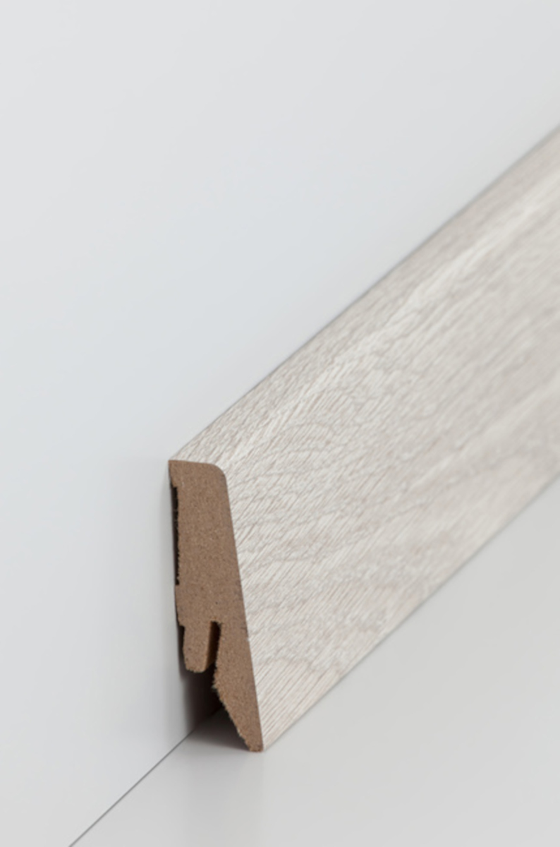SÜDBROCK MDF Fußleiste 18 x 58 mm, mit Dekorfolie ummantelt, Loire Eiche (20), 240 cm