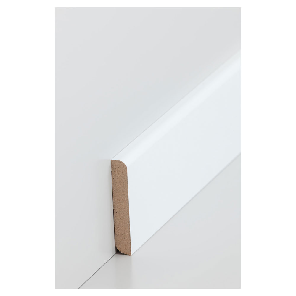 SÜDBROCK MDF Fußleiste 10 x 58 mm, Folie ummantelt, weiß SÜDBROCK MDF Fußleiste 10 x 58 mm, Folie ummantelt, weiß