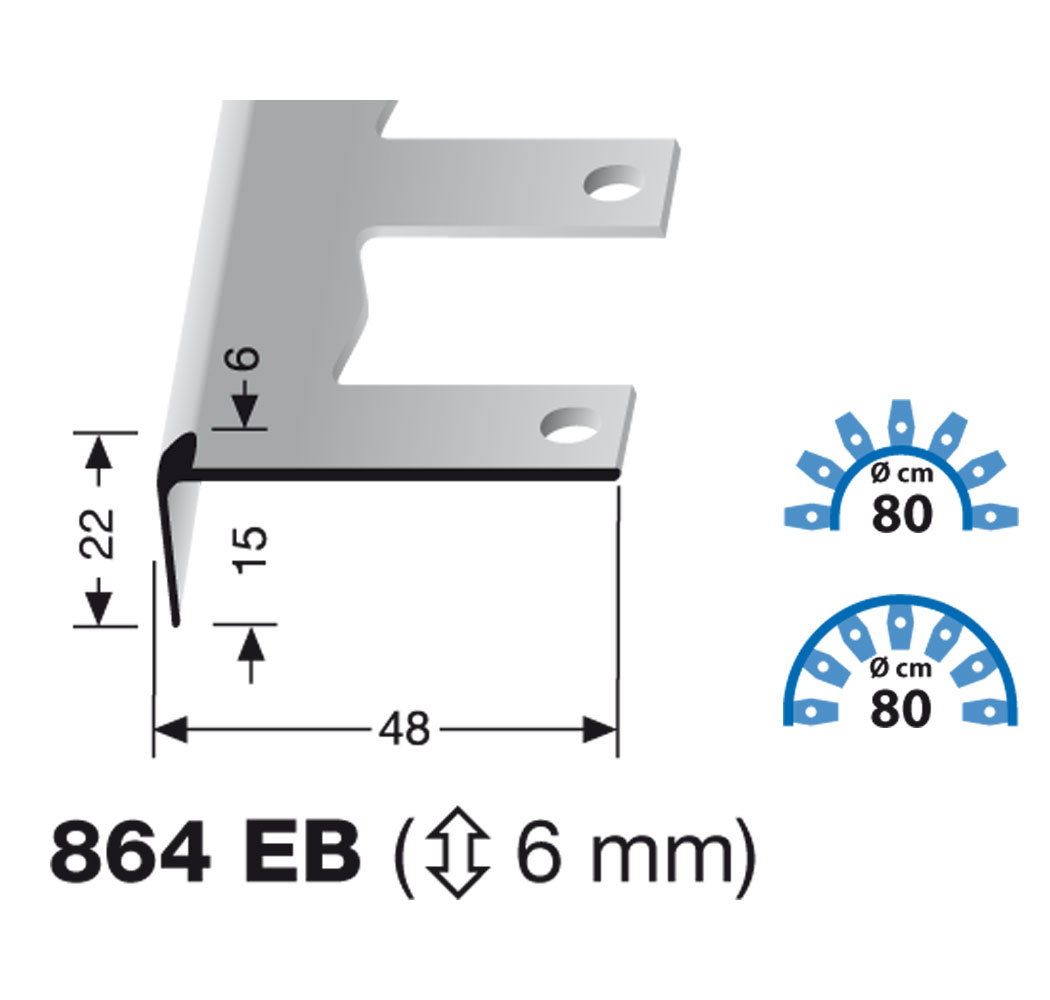 Küberit biegbares Treppenkantenprofil Typ 864 EB, 250 cm, edelstahloptik (F2) Küberit biegbares Treppenkantenprofil Typ 864 EB, 250 cm, edelstahloptik (F2)