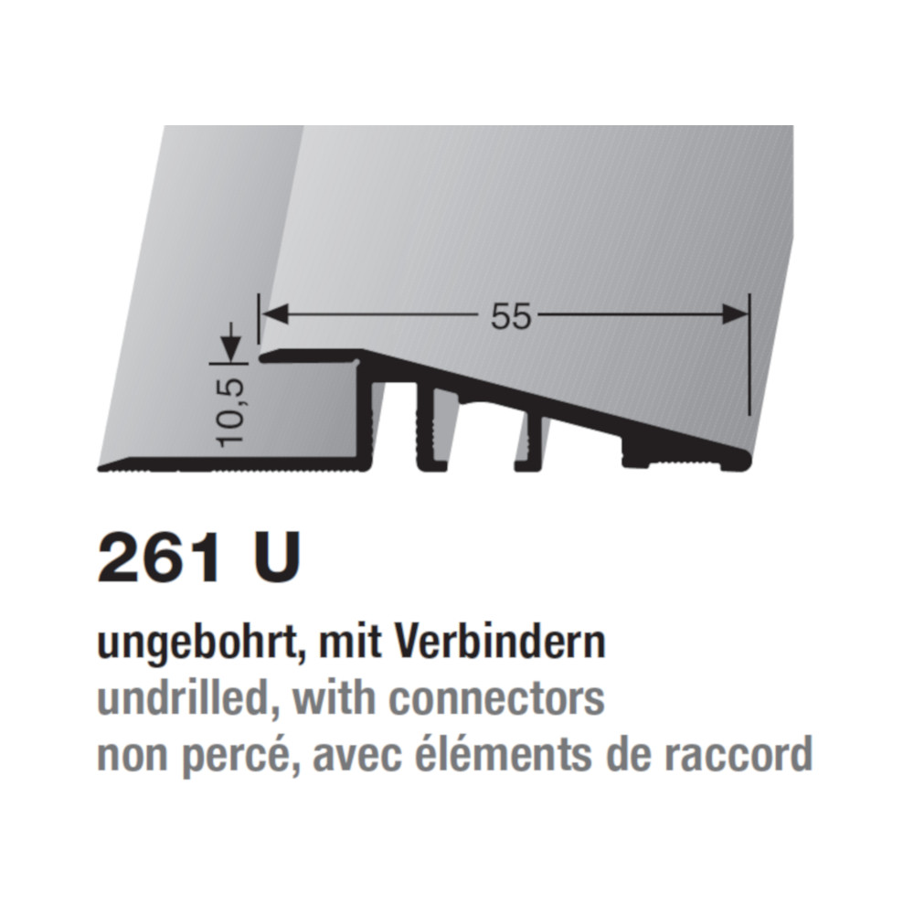 Küberit Rampenprofil Typ 261 U, 300 cm, silber (F4) Küberit Rampenprofil Typ 261 U, 300 cm, silber (F4)