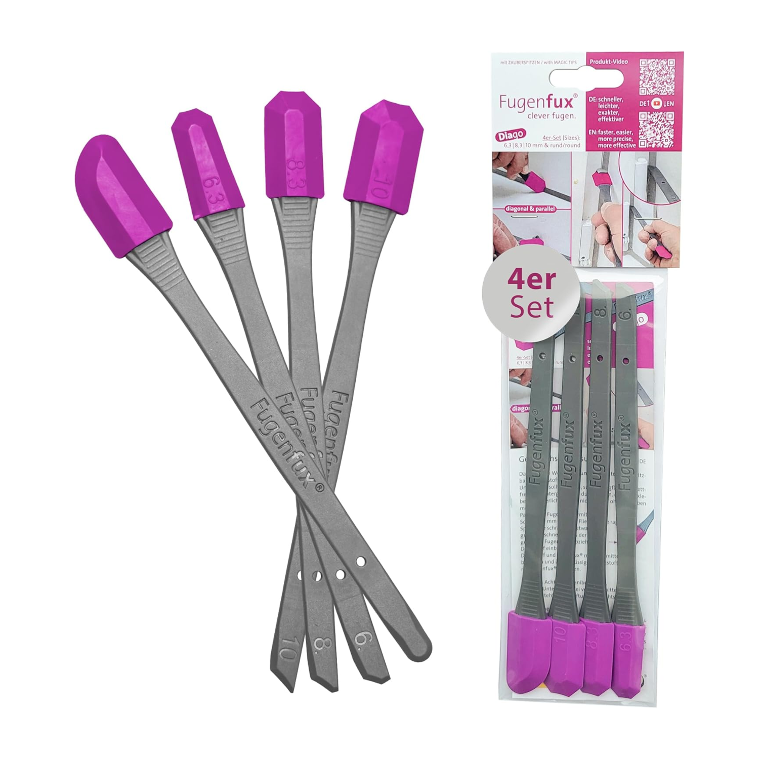 FUGENFUX® Diago – Fugenabzieher 4er-Set