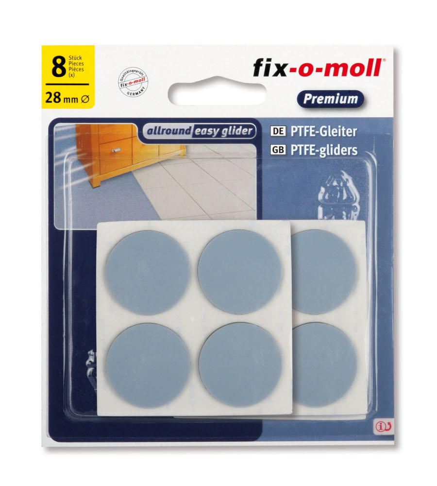 fix-o-moll PTFE Allround Easy-Glider, rund Ø 28 mm, 8 Stück