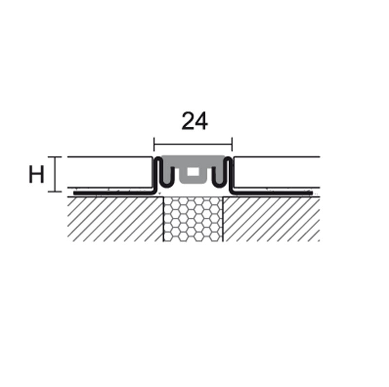 Profilpas Dehnungsfugenprofil 20 mm, edelstahl, Gummeinlage 24 mm grau, 270 cm Profilpas Dehnungsfugenprofil 20 mm, edelstahl, Gummeinlage 24 mm grau, 270 cm