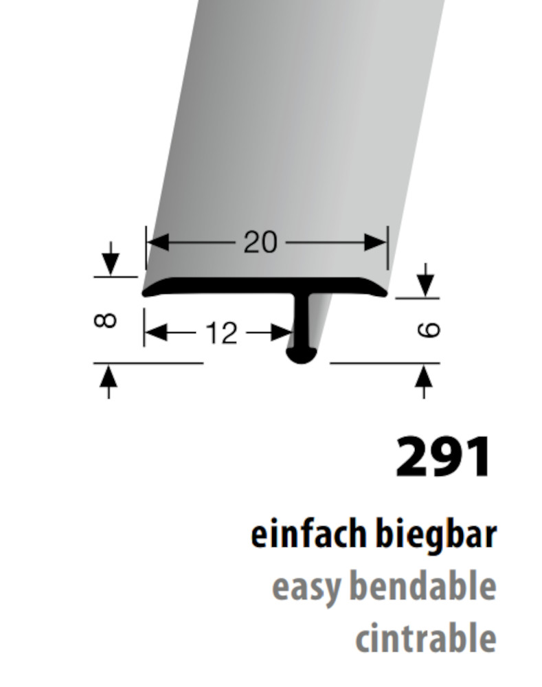 KÜBERIT EB-Profil 20 x 12 x 8 mm Typ 291, 270 cm, sand (F9) KÜBERIT EB-Profil 20 x 12 x 8 mm Typ 291, 270 cm, sand (F9)