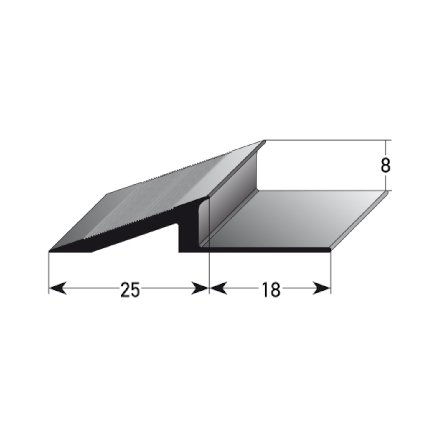 AUER Alu Rampenanstoßprofil Typ 480, 8 mm, 270 cm, silber AUER Alu Rampenanstoßprofil Typ 480, 8 mm, 270 cm, silber