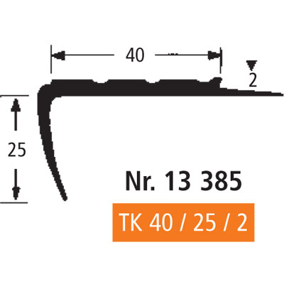 BOLTA Weich-PVC-Treppenkante TK 40/25/2, grau (0107), Längen á 250 cm