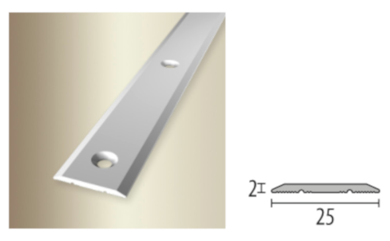 Küberit Alu Übergangsprofil 25 mm, Typ 442, 100 cm, edelstahloptik (F2G)