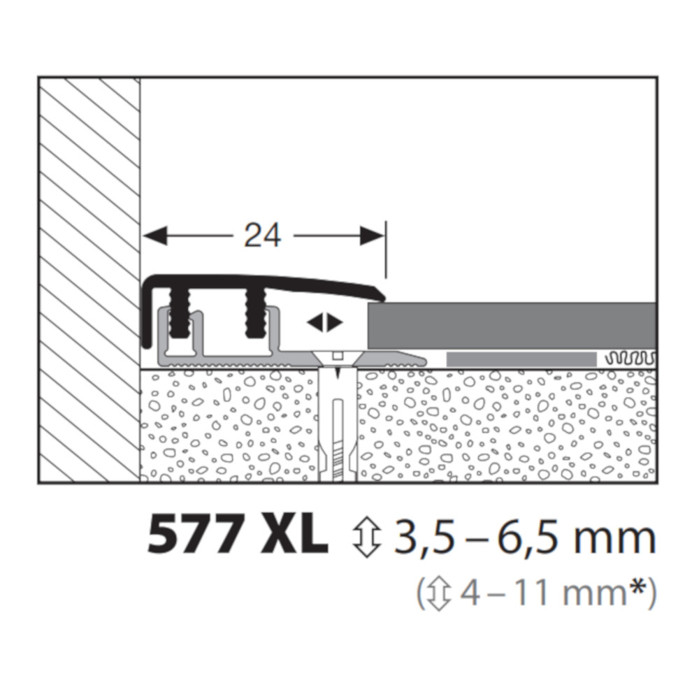 Küberit Abschlussprofil Typ 577 XL, 100 cm, edelstahloptik (F2G) Küberit Abschlussprofil Typ 577 XL, 100 cm, edelstahloptik (F2G)