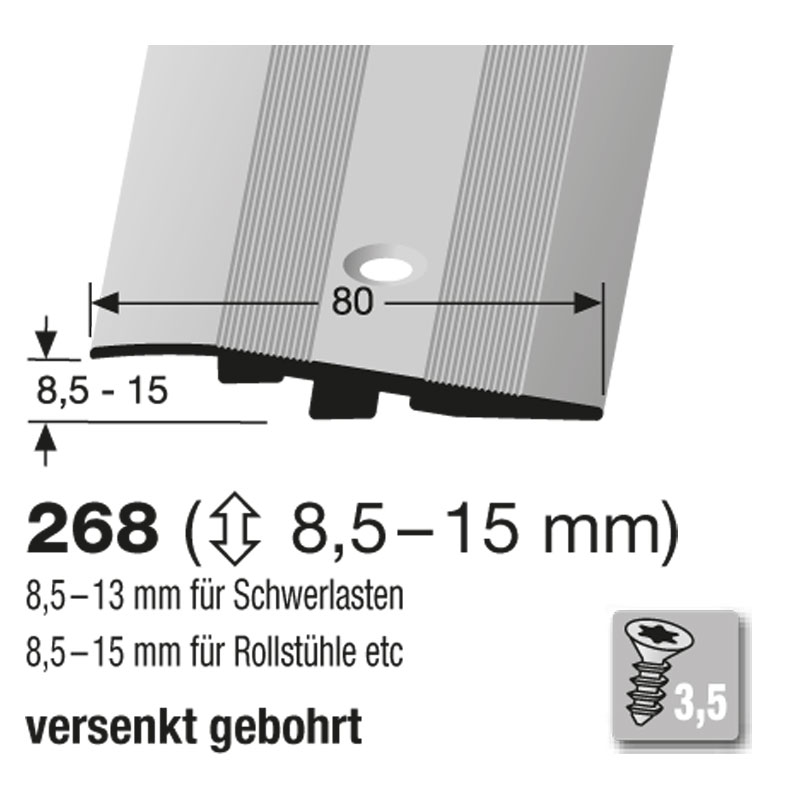Küberit Alu Rampenprofil Typ 268, 270 cm, bronze (F6) Küberit Alu Rampenprofil Typ 268, 270 cm, bronze (F6)