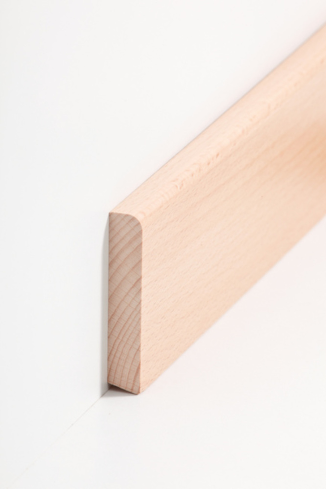 SÜDBROCK Holz Sockelleiste Buche 13 x 70 mm, abgerundet, natur lackiert, fallende Längen SÜDBROCK Holz Sockelleiste Buche 13 x 70 mm, abgerundet, natur lackiert, fallende Längen