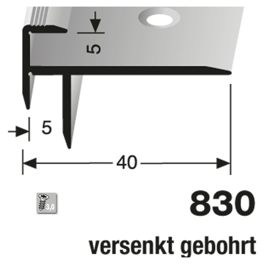 Küberit Alu Treppenkantenprofil Typ 830, 250 cm, bronze (F6) Küberit Alu Treppenkantenprofil Typ 830, 250 cm, bronze (F6)