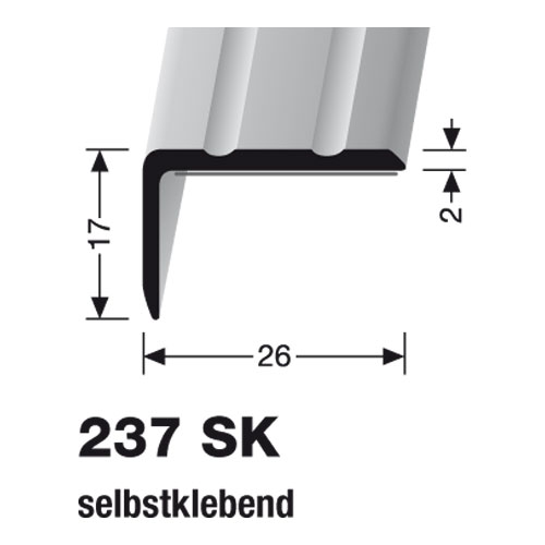 Küberit Alu Winkelprofil 26 x 17 mm Typ 237 SK, 100 cm, bronze (F6)