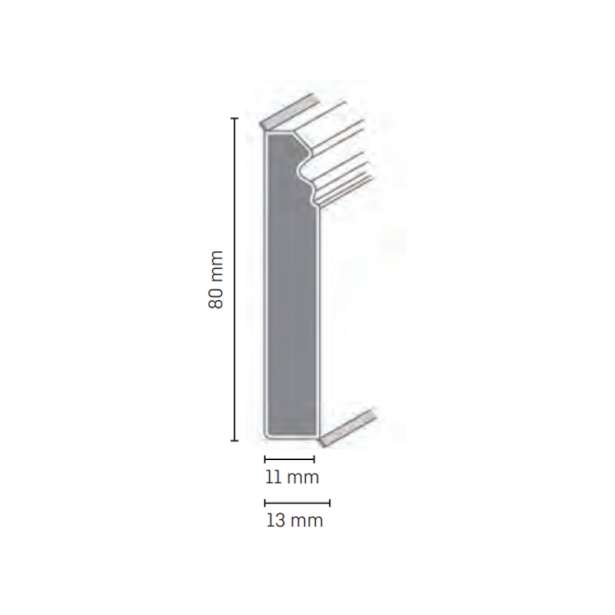 Döllken "Hamburger Stil 80" SLIM 13 x 80 mm, HDF-Kern PVC ummantelt, 250 cm Döllken "Hamburger Stil 80" SLIM 13 x 80 mm, HDF-Kern PVC ummantelt, 250 cm