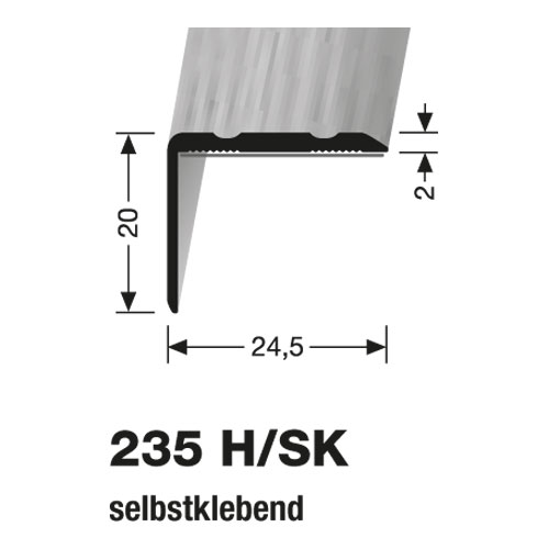 Küberit Alu Winkel 20 x 24,5 mm, Typ 235 H/SK, 100 cm, Merbau (H 80)