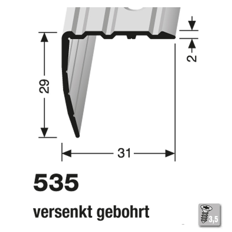 KÜBERIT Alu Winkelprofil Typ 535 500 cm, silber (F4)