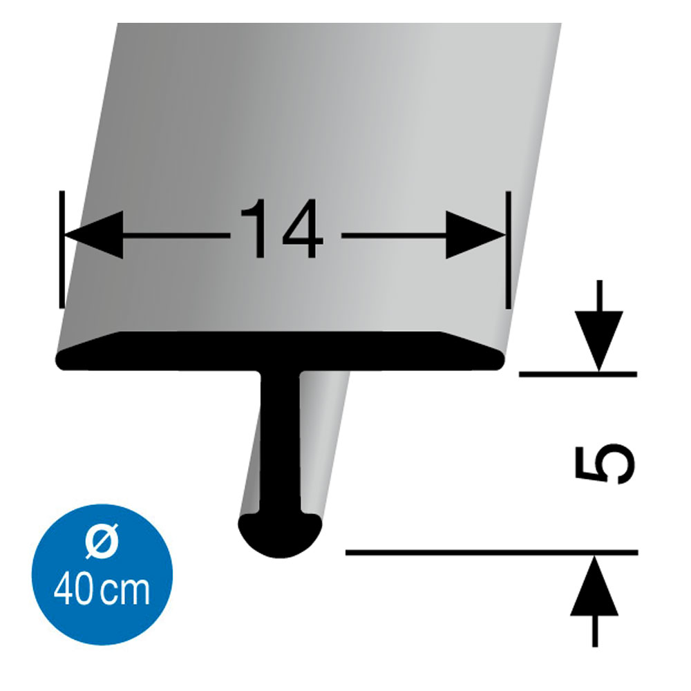 Küberit biegbares T-Profil Typ 290, 270 cm, bronze (F6) Küberit biegbares T-Profil Typ 290, 270 cm, bronze (F6)