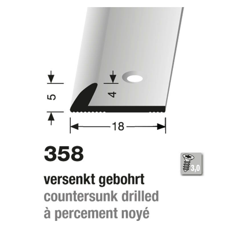 Küberit Alu Abschlussprofil Typ 358, 250 cm, bronze (F6)