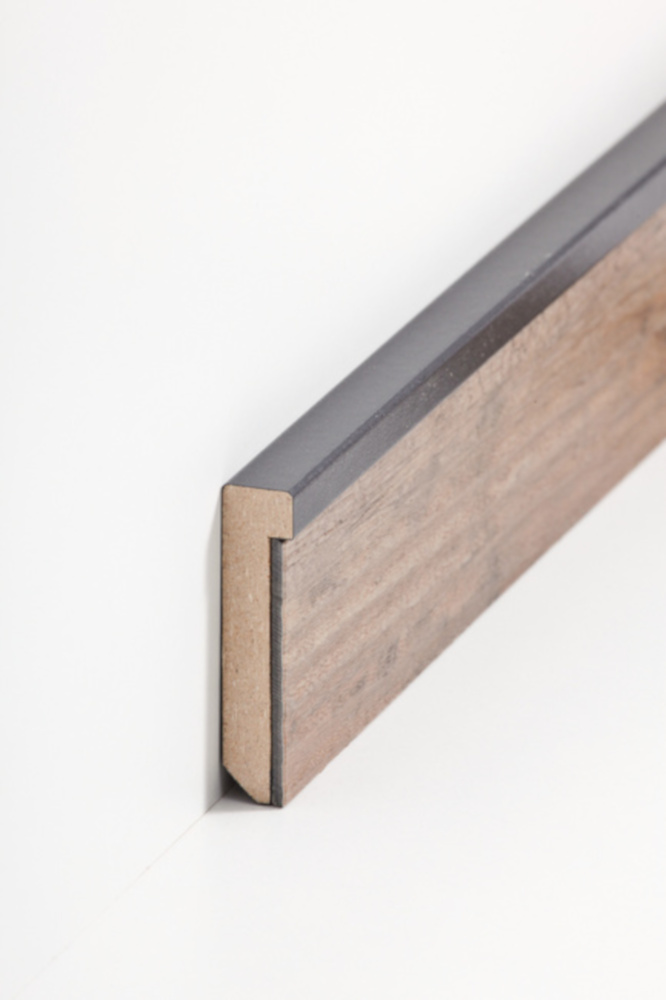 SÜDBROCK MDF Fußleiste für Designböden 13 x 60 mm, mit Dekorfolie ummantelt, Schwarz (5129), 250 cm SÜDBROCK MDF Fußleiste für Designböden 13 x 60 mm, mit Dekorfolie ummantelt, Schwarz (5129), 250 cm