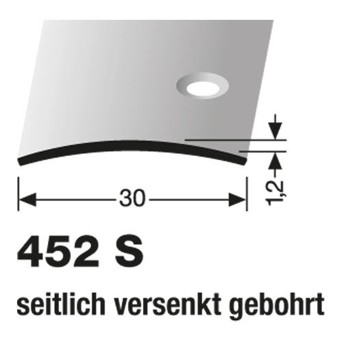 Küberit Übergangsprofil 30 mm, Typ 452 S, 90 cm, Messing poliert (F7)