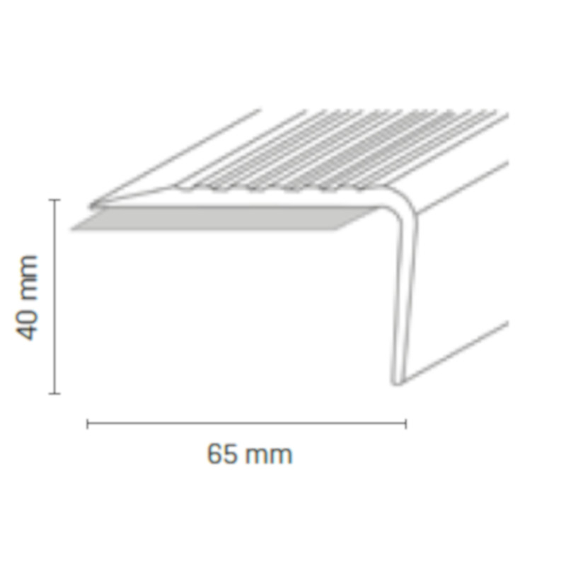Döllken PVC Treppenkante TKNG A 65 SK 65/40 250 cm, hellgrau (0138) / Rille dunkelgrau (0146) Döllken PVC Treppenkante TKNG A 65 SK 65/40 250 cm, hellgrau (0138) / Rille dunkelgrau (0146)