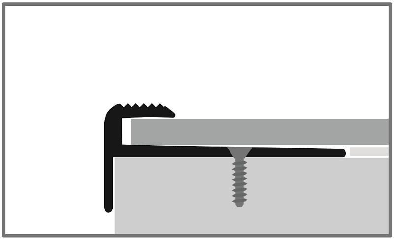 Küberit Alu Treppenkantenprofil Typ 808 EB, 250 cm, edelstahloptik (F2)
