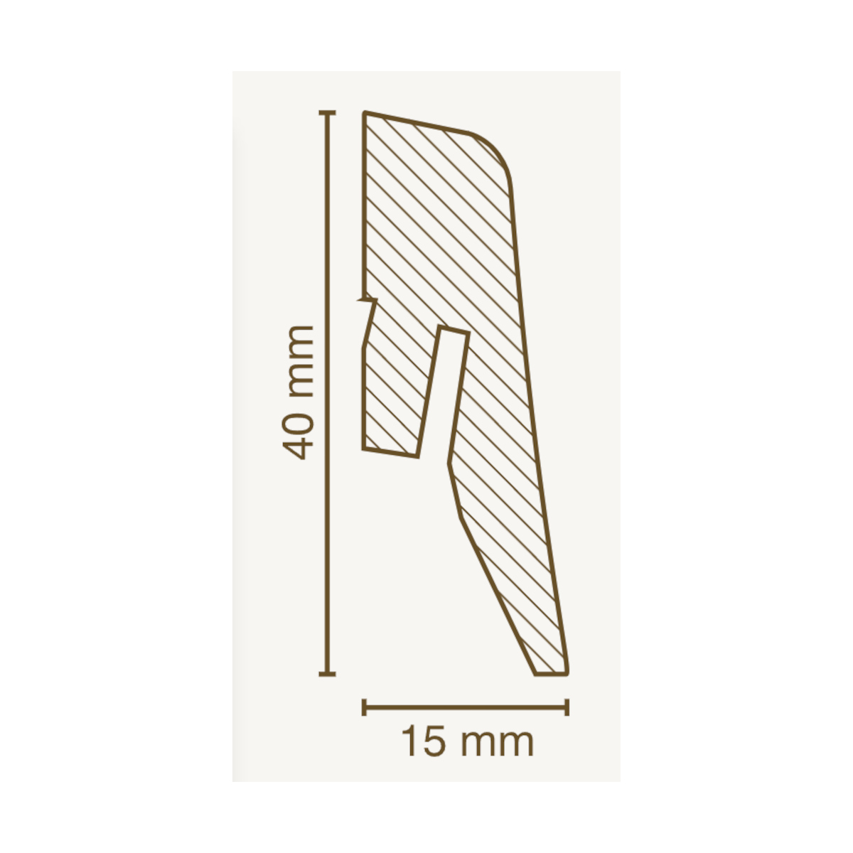 SÜDBROCK MDF Fußleiste 15 x 40 mm, mit Dekorfolie ummantelt, 240 cm