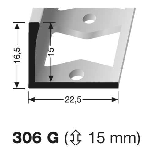 Küberit Fliesenabschlußprofil 15 mm Typ 306 G, 250 cm, bronze (F6) Küberit Fliesenabschlußprofil 15 mm Typ 306 G, 250 cm, bronze (F6)