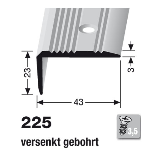 Küberit Alu Winkelprofil Typ 225, 43 x 23 mm, 100 cm, sand (9) Küberit Alu Winkelprofil Typ 225, 43 x 23 mm, 100 cm, sand (9)