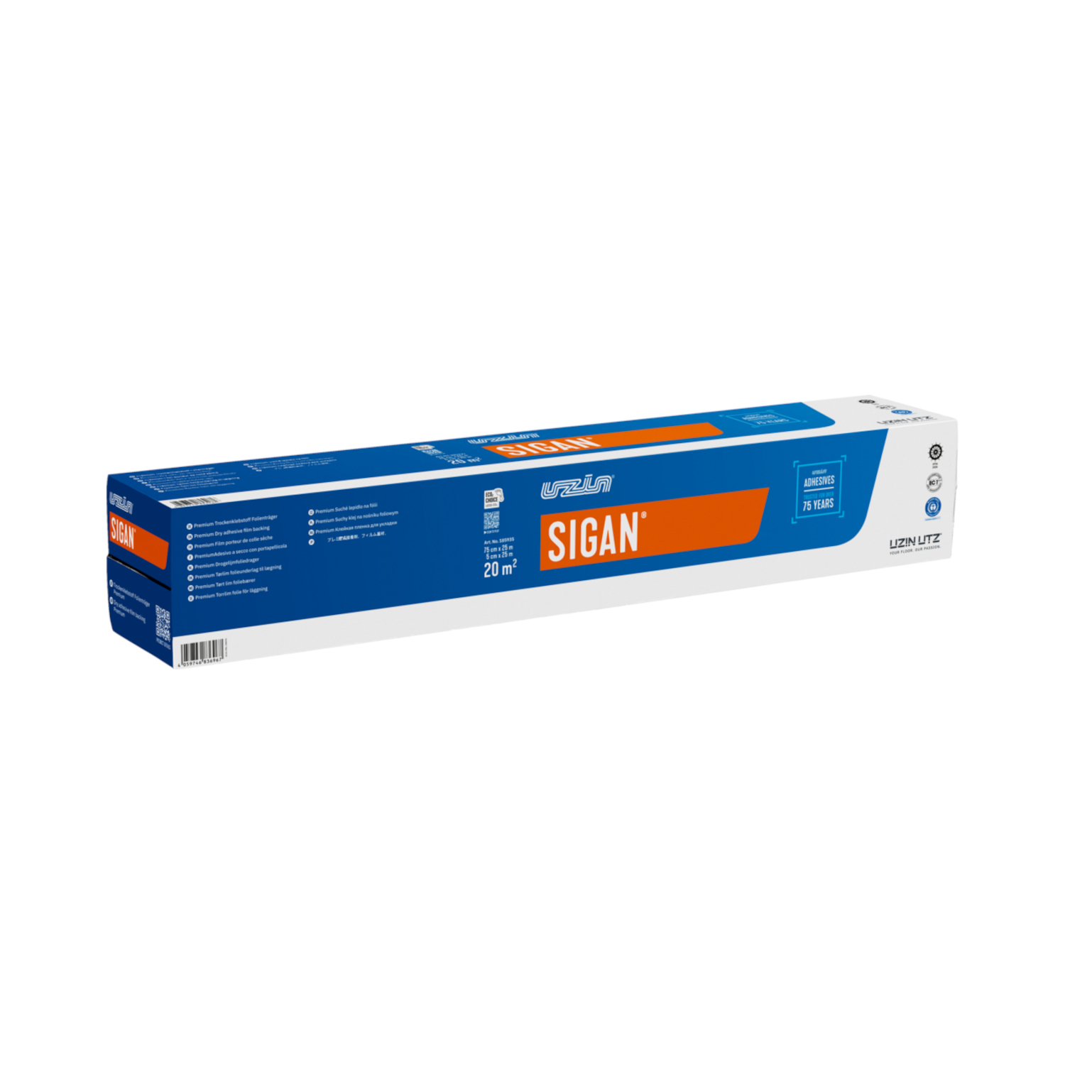 UZIN Sigan® mit Randtape - Inhalt reicht für 20 m² - 18,75 m² Fläche (75 cm x 25 m) 1,25 m² Randtape (5 cm x 25 m) UZIN Sigan® mit Randtape - Inhalt reicht für 20 m² - 18,75 m² Fläche (75 cm x 25 m) 1,25 m² Randtape (5 cm x 25 m)