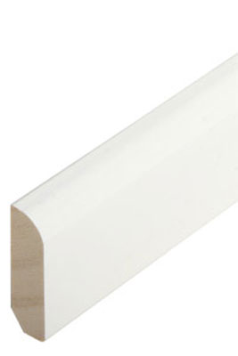 SÜDBROCK Sockelleiste Abachi 8 x 28 mm, abgerundet, weiß lackiert, Längen á 200 cm
