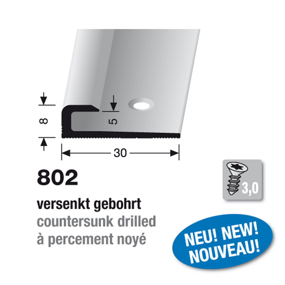 Küberit Alu Einfassprofil Typ 802 250 cm, edelstahloptik f. g. (F2G) Küberit Alu Einfassprofil Typ 802 250 cm, edelstahloptik f. g. (F2G)
