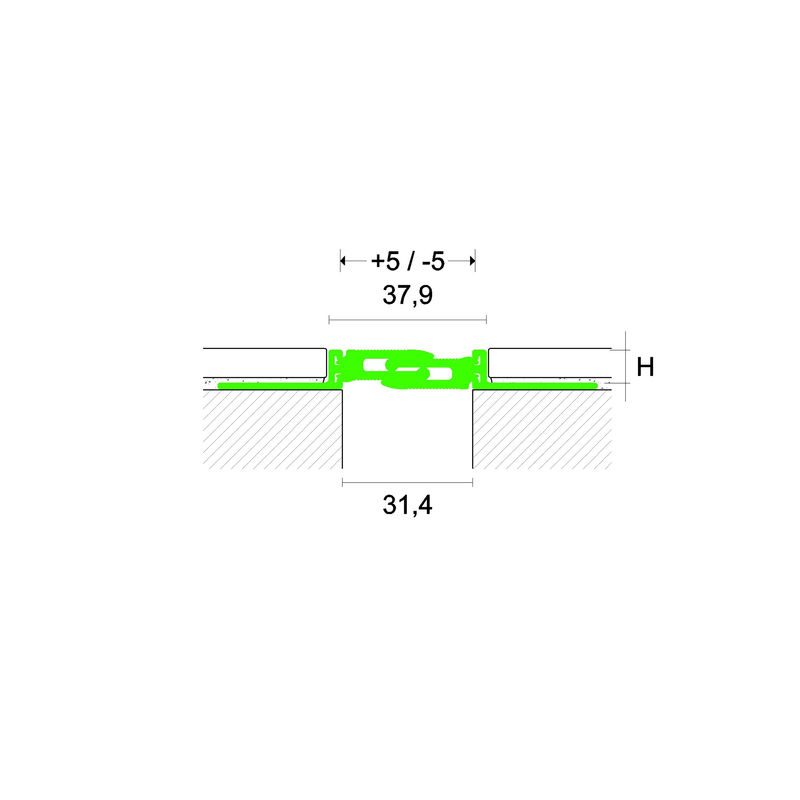 Profilpas Dehnungsfugenprofil NZS/, 20 mm, 270 cm, silber eloxiert Profilpas Dehnungsfugenprofil NZS/, 20 mm, 270 cm, silber eloxiert
