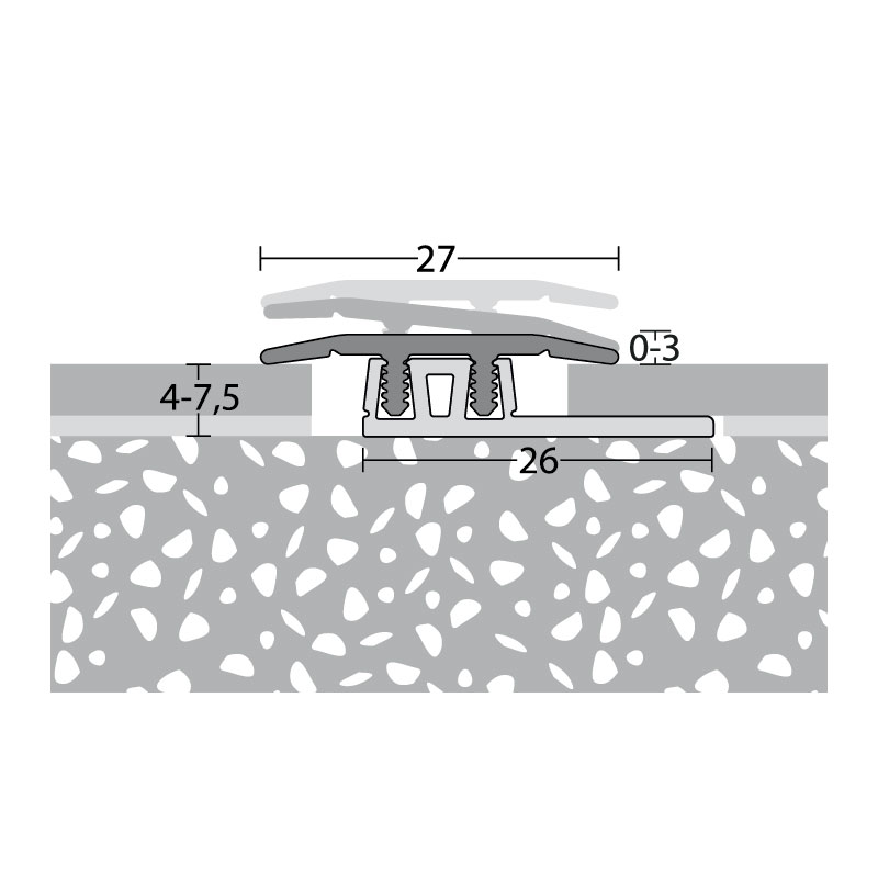 PRINZ PROFI-DESIGN Übergangsprofil Nr. 322, 27 mm, 100 cm, edelstahloptik poliert