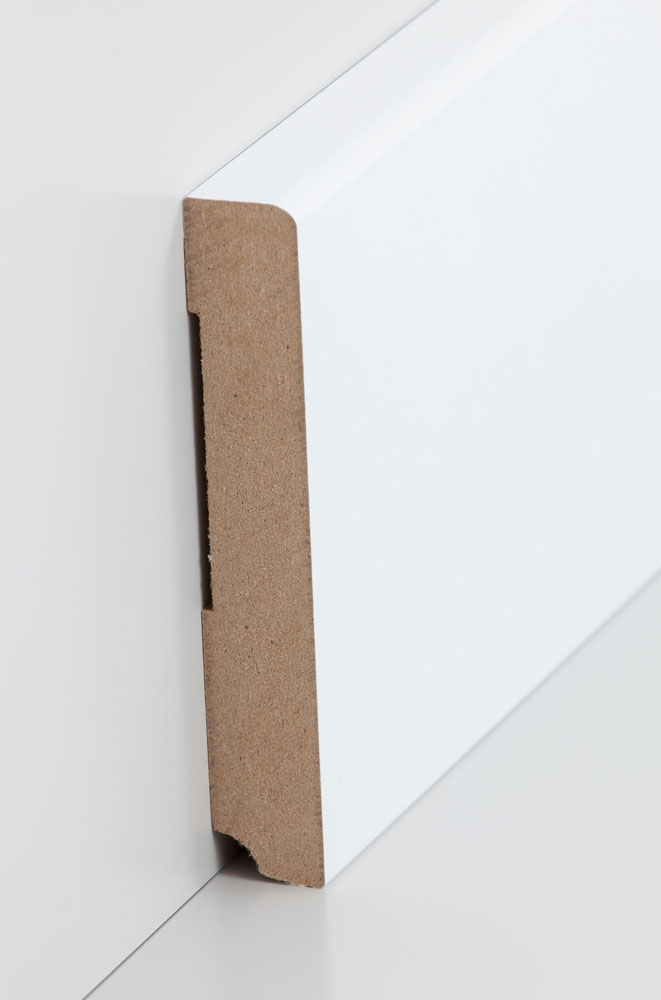 SÜDBROCK MDF Sockelleiste 19 x 115 mm, abgerundet, mit weißer lackierfähiger Folie ummantelt ,250 cm SÜDBROCK MDF Sockelleiste 19 x 115 mm, abgerundet, mit weißer lackierfähiger Folie ummantelt ,250 cm