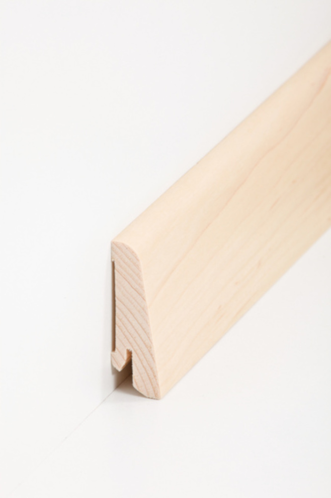 SÜDBROCK Holz-Fußleiste 20 x 58 mm, Holzkern mit Echtholz Ahorn (05) furniert, 250 cm