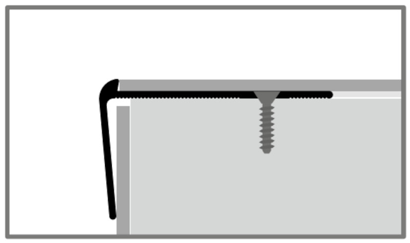 Küberit Alu Treppenkantenprofil Typ 854, 250 cm, edelstahloptik (F2)