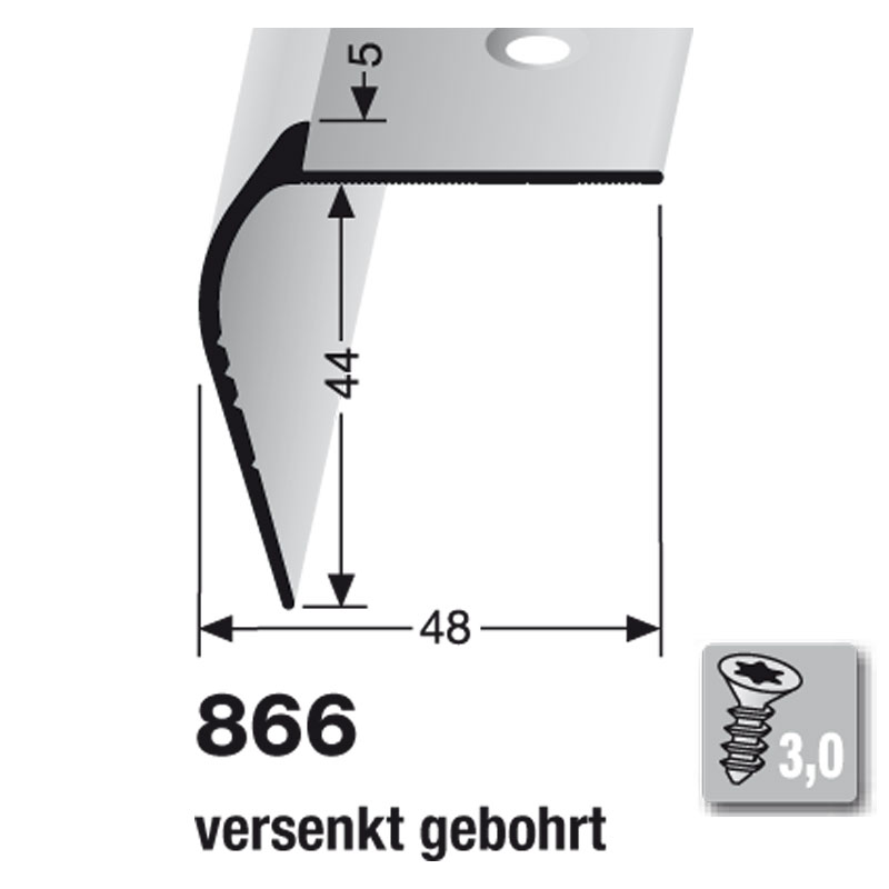Küberit Treppenkantenprofil Typ 866, 250 cm, poliert (F3)