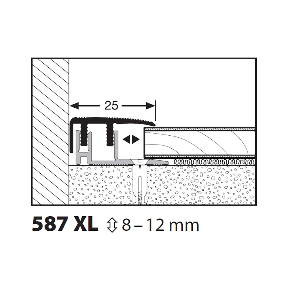 Küberit Abschlussprofil Euro-Clip Typ 587 XL, 100 cm, silber (F4) Küberit Abschlussprofil Euro-Clip Typ 587 XL, 100 cm, silber (F4)