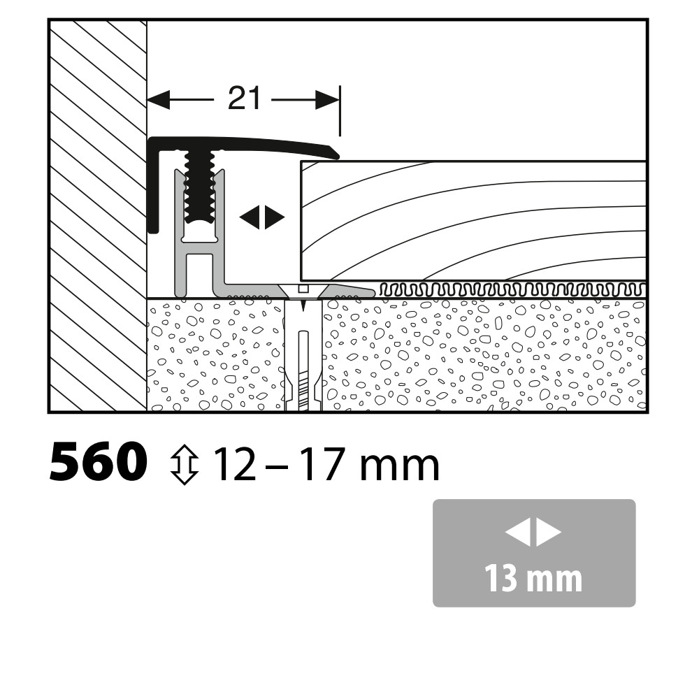 Küberit Abschlussprofil Mono-Clip Typ 560