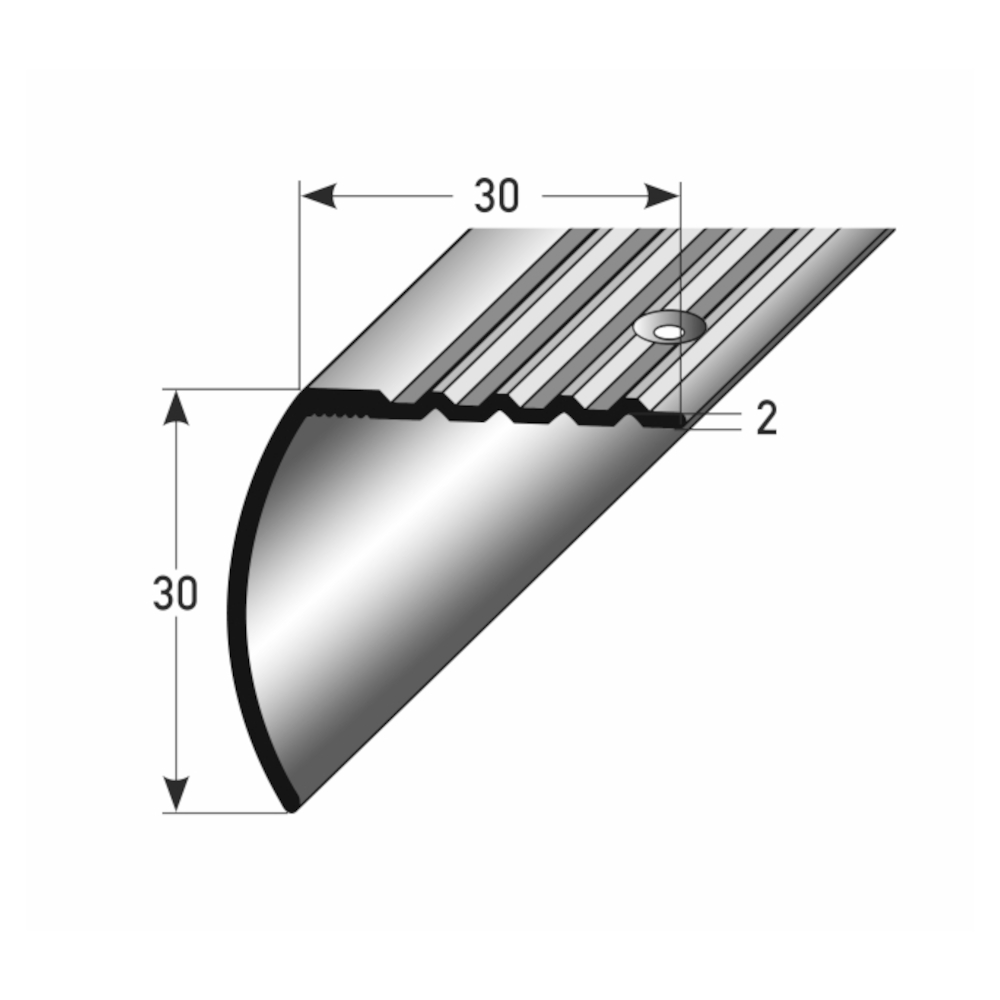 AUER Alu Treppenkantenprofil Typ 372, 30 x 30 x 2 mm R, 270 cm, bronze dunkel AUER Alu Treppenkantenprofil Typ 372, 30 x 30 x 2 mm R, 270 cm, bronze dunkel